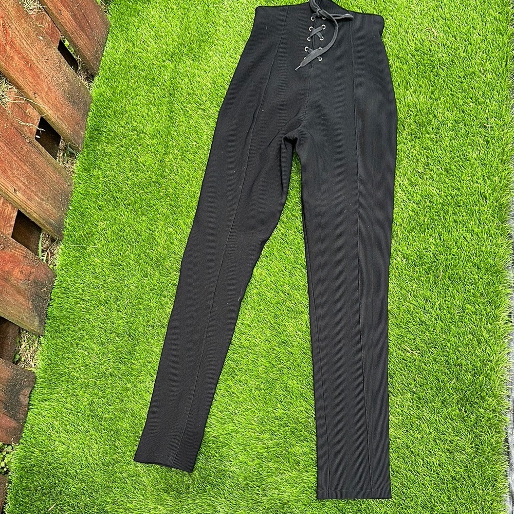 Et Vous Gray Lace-Up Jeans Size 4